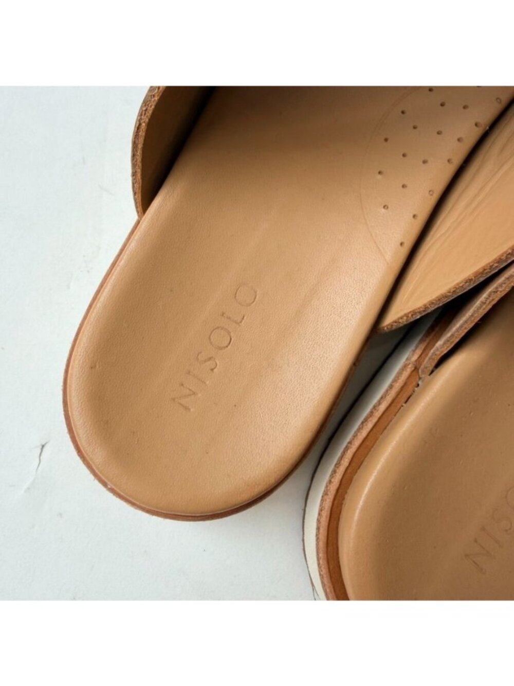 Nisolo Ella Platform Slide Womens Size 6.5 Beige Leather Sandals Comfor - Picture 7 of 12